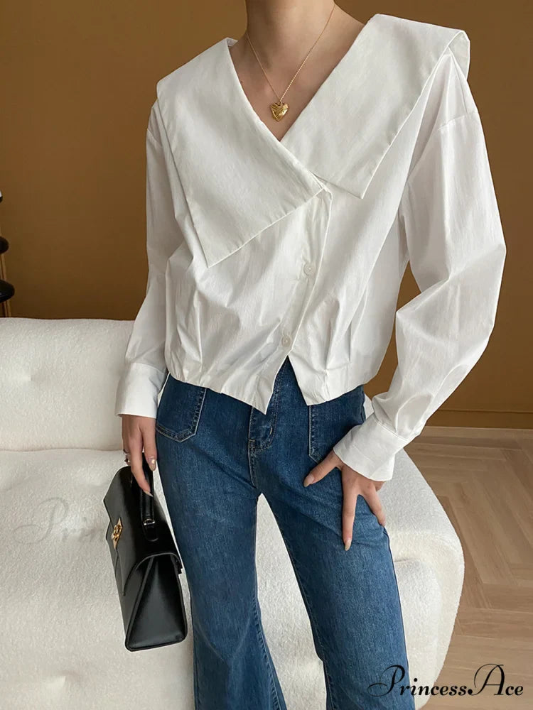 Asymmetrical Charming Collar Blouse