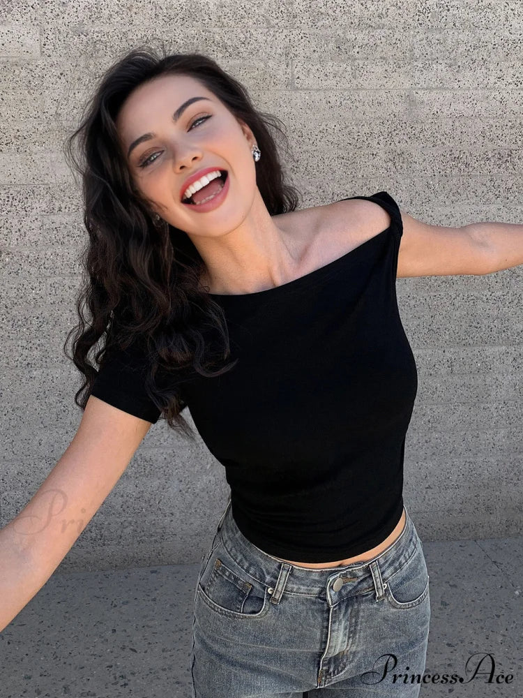 Asymmetrical Neck One Trendy Shoulder Off Top