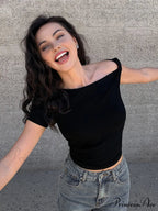 Asymmetrical Neck One Trendy Shoulder Off Top