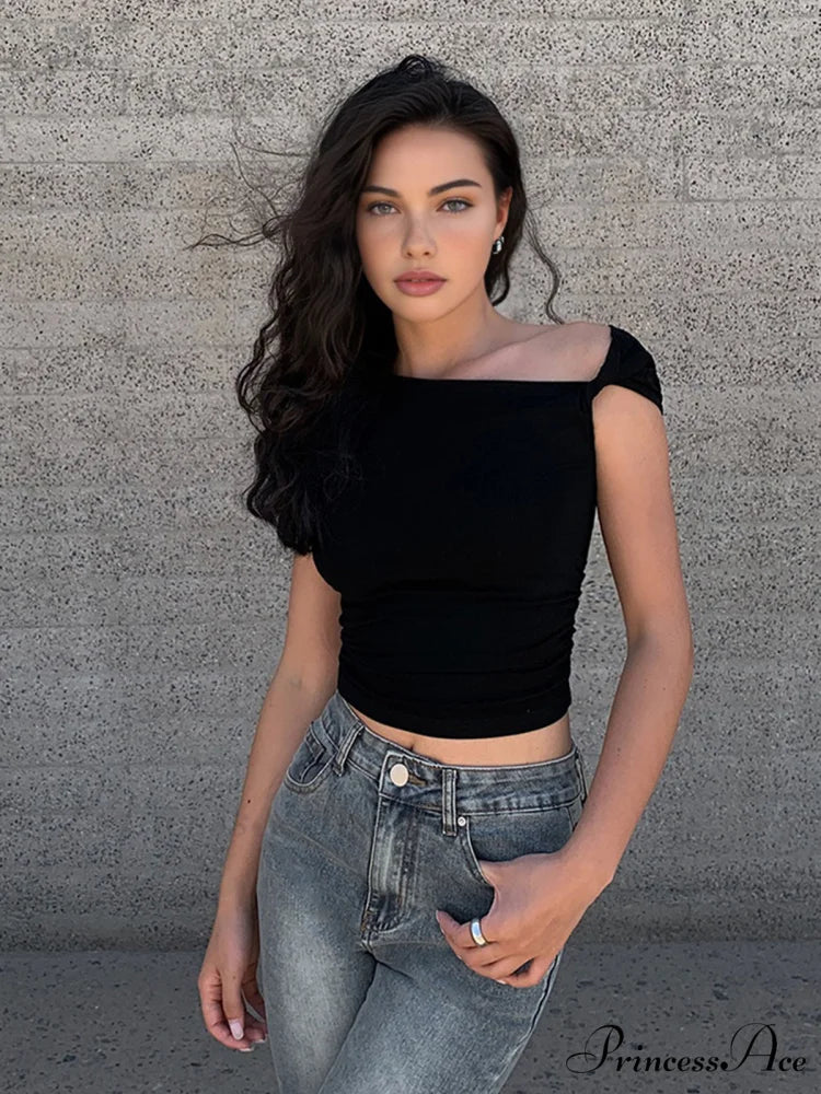 Asymmetrical Neck One Trendy Shoulder Off Top