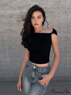 Asymmetrical Neck One Trendy Shoulder Off Top