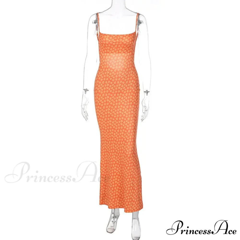 Attractive Backless Flattering Seaside Floral Dress