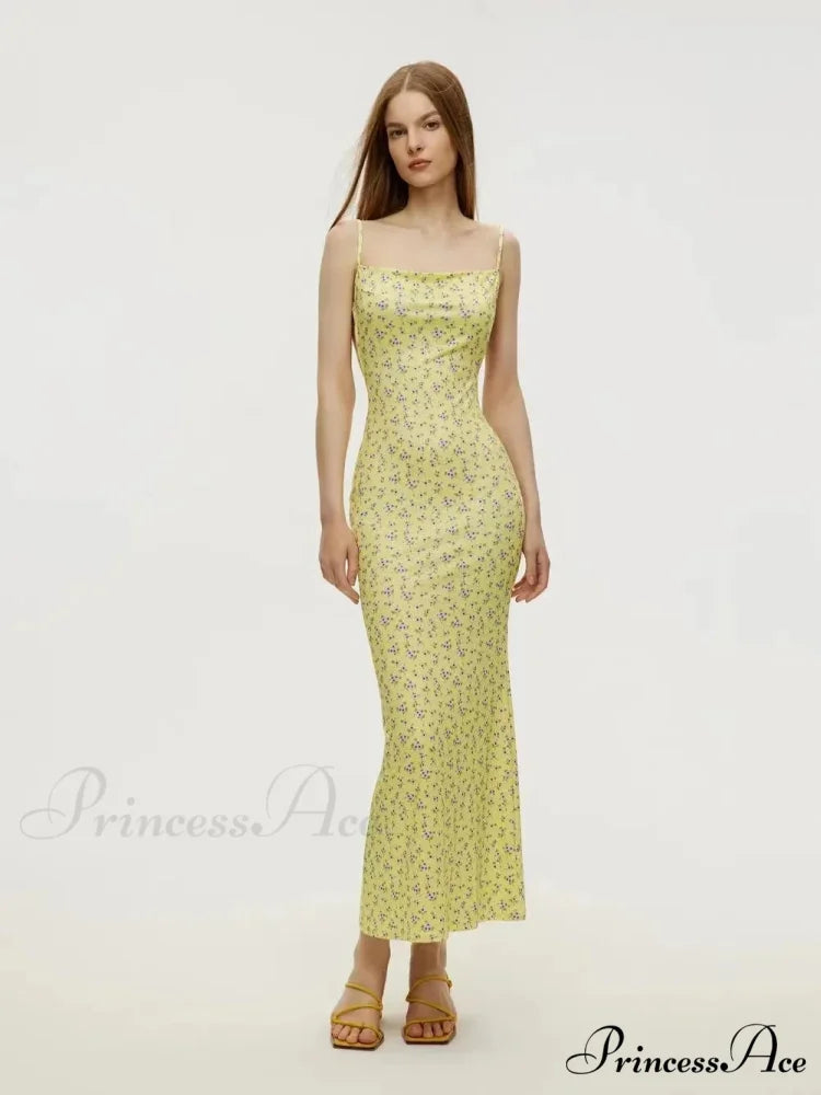 Attractive Backless Flattering Seaside Floral Dress