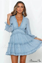 Attractive Backless Plunging-neckline Mini Boho Dress