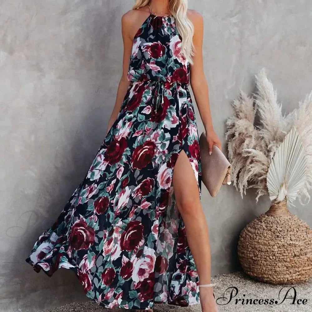 Attractive Halter Floral Celebration Sundress