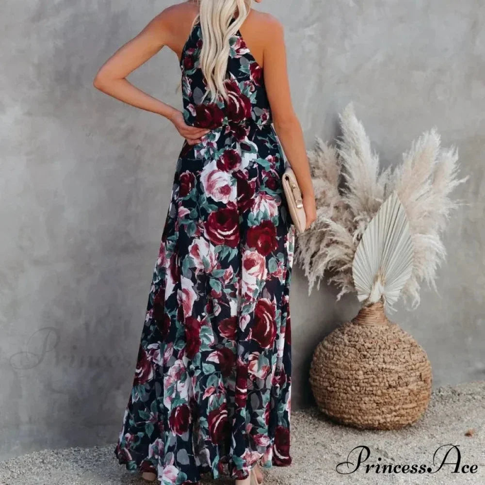 Attractive Halter Floral Celebration Sundress