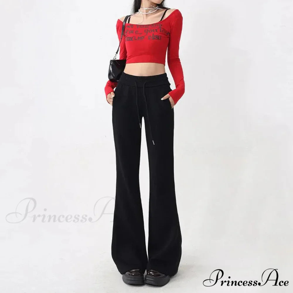 Attractive High Waist Flare Trousers