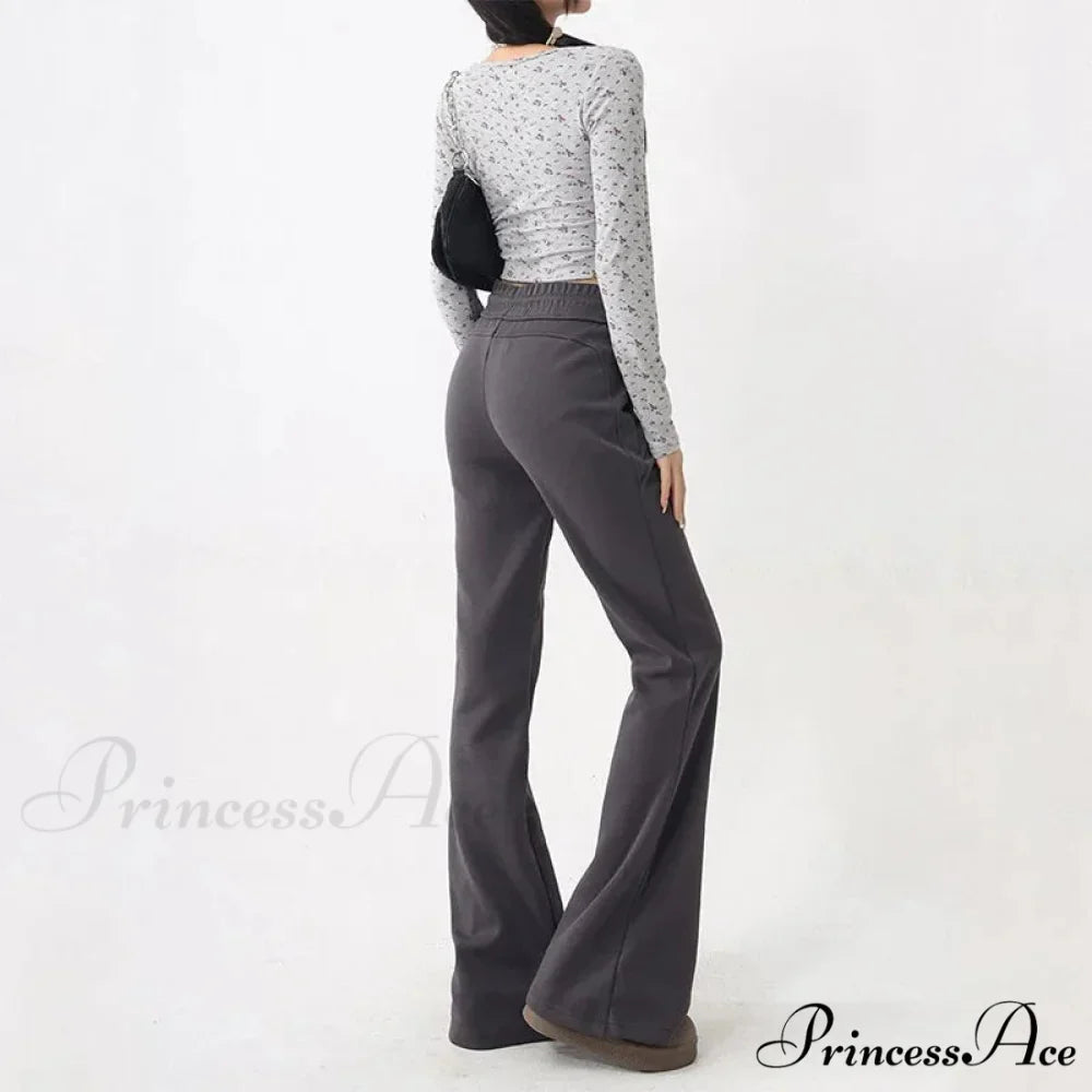 Attractive High Waist Flare Trousers