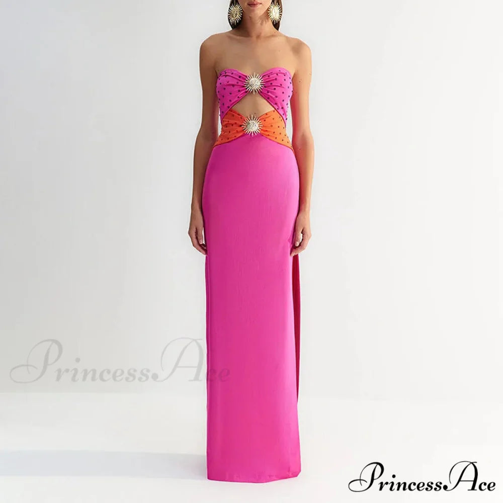 Attractive Hollow Strapless Sunflower Prom Dress