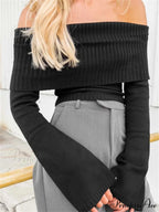 Attractive Thin Short Off Shoulder Sweater