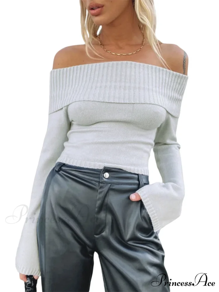 Attractive Thin Short Off Shoulder Sweater