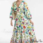 Attractive Waist Tightening Floral Dress