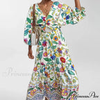 Attractive Waist Tightening Floral Dress