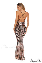 Aubrie Formal Stylish Sequin Scroll Dress
