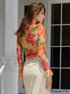 Aurora Tie Dye Mesh Modern Fly Away Crop Top