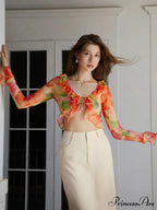 Aurora Tie Dye Mesh Modern Fly Away Crop Top