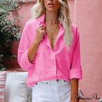 Autumn Collar Monochrome Extended Sleeve Blouse