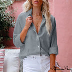 Autumn Collar Monochrome Extended Sleeve Blouse