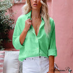 Autumn Collar Monochrome Extended Sleeve Blouse