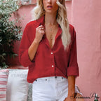 Autumn Collar Monochrome Extended Sleeve Blouse