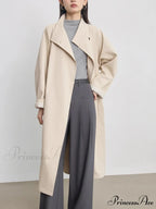 Autumn Extra Long Flowy Oversized Casual Belt Double Breasted Loose Korean Fashion 2024 Stylish Coat