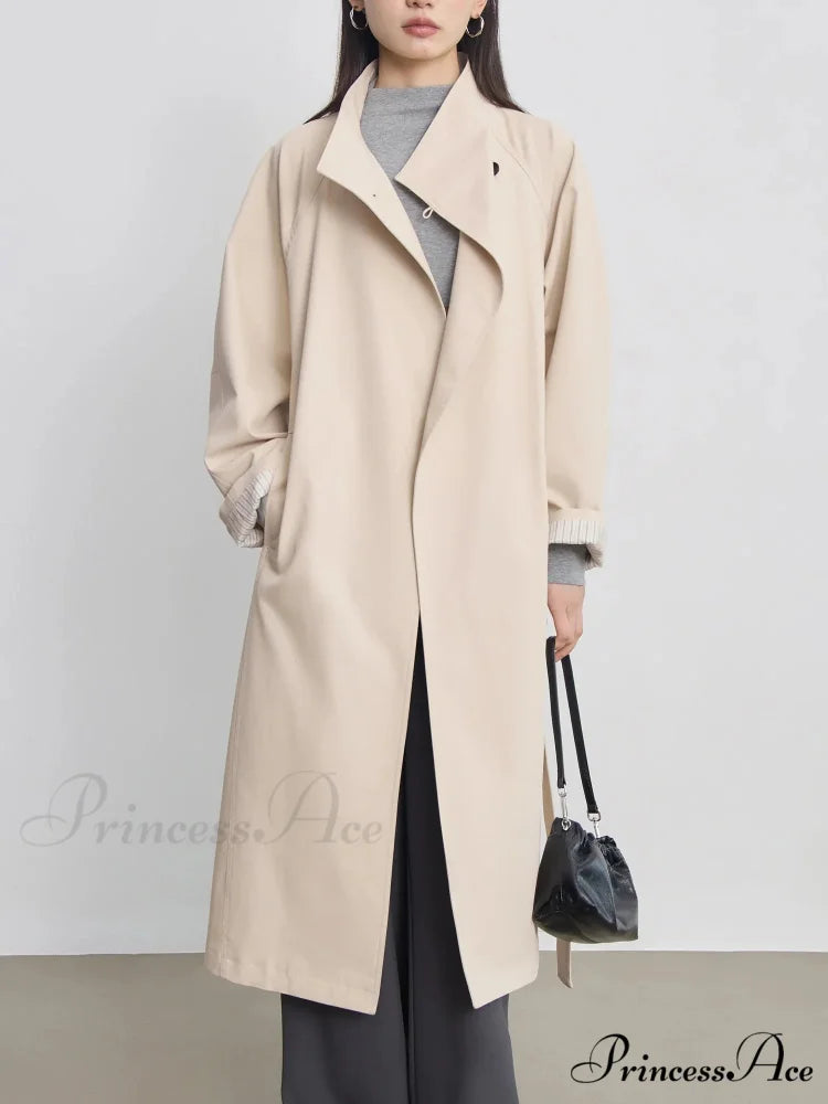 Autumn Extra Long Flowy Oversized Casual Belt Double Breasted Loose Korean Fashion 2024 Stylish Coat