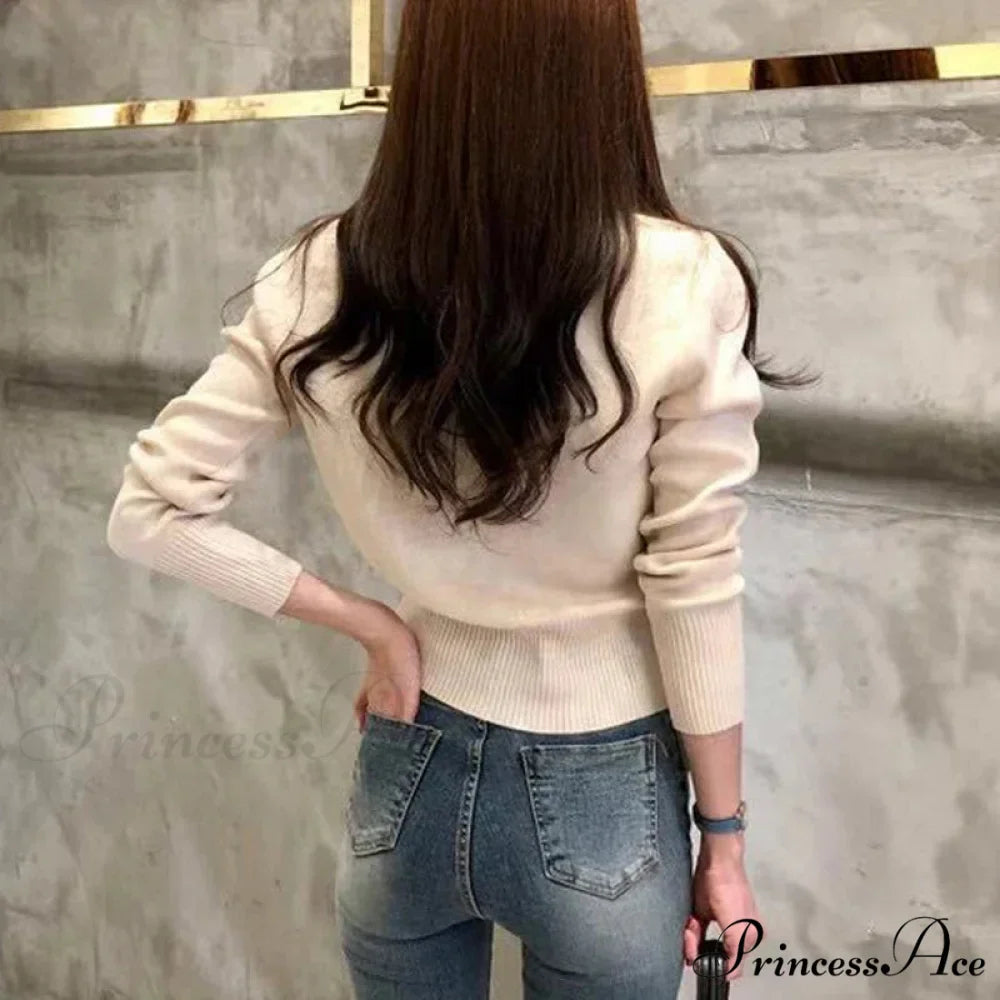 Autumn Long Sleeve Fashion Knitted Casual Single Breasted Cardigan