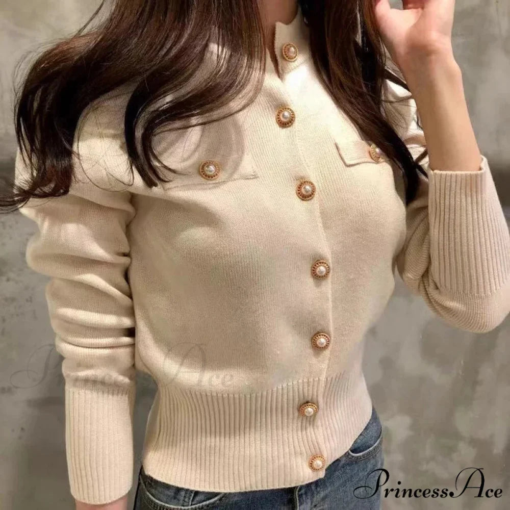 Autumn Long Sleeve Fashion Knitted Casual Single Breasted Cardigan