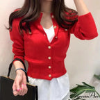 Autumn Long Sleeve Fashion Knitted Casual Single Breasted Cardigan