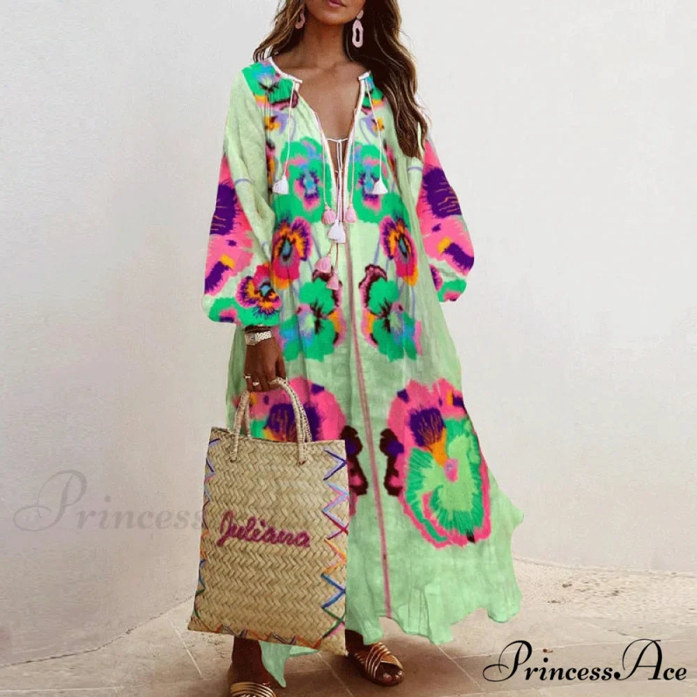 Autumn Vintage Long Lantern Sleeve Ladies Dresses