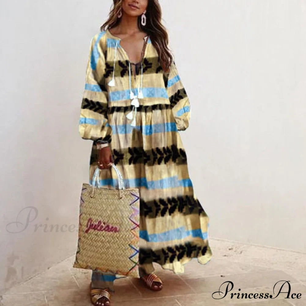 Autumn Vintage Long Lantern Sleeve Ladies Dresses