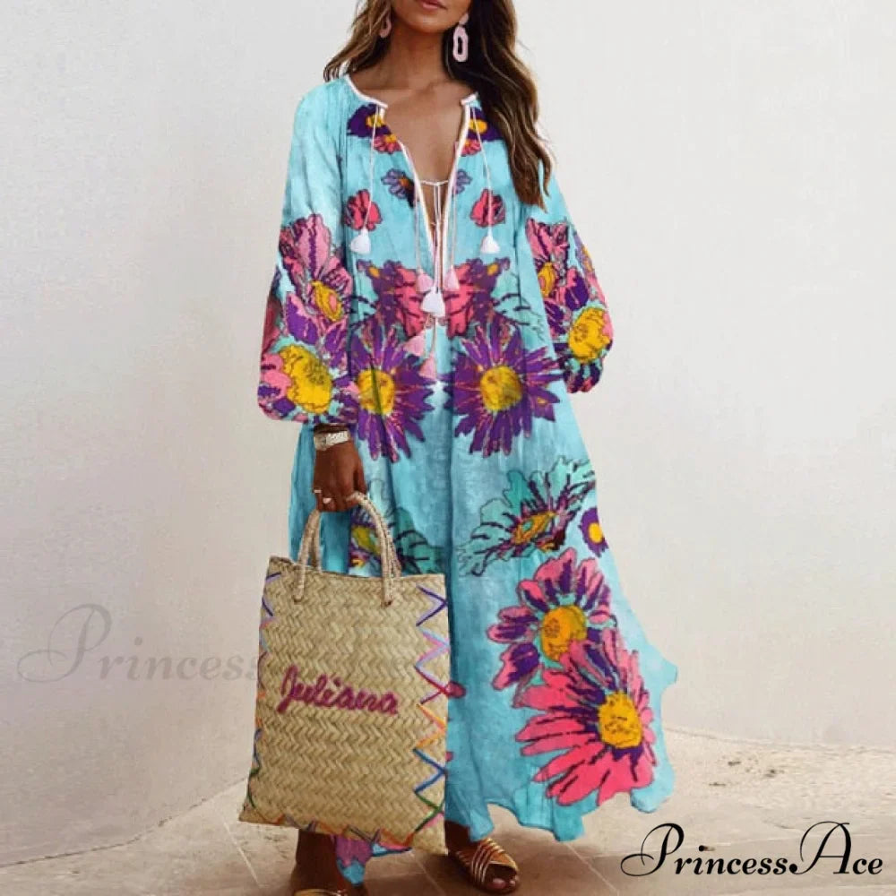 Autumn Vintage Long Lantern Sleeve Ladies Dresses