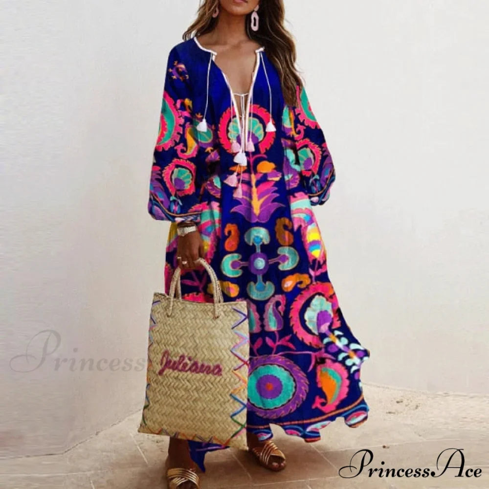 Autumn Vintage Long Lantern Sleeve Ladies Dresses