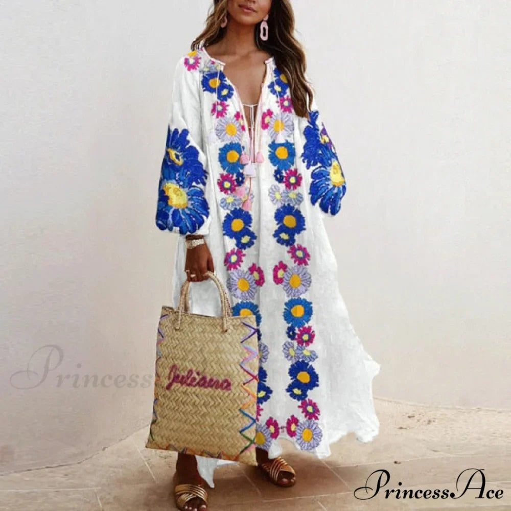 Autumn Vintage Long Lantern Sleeve Ladies Dresses