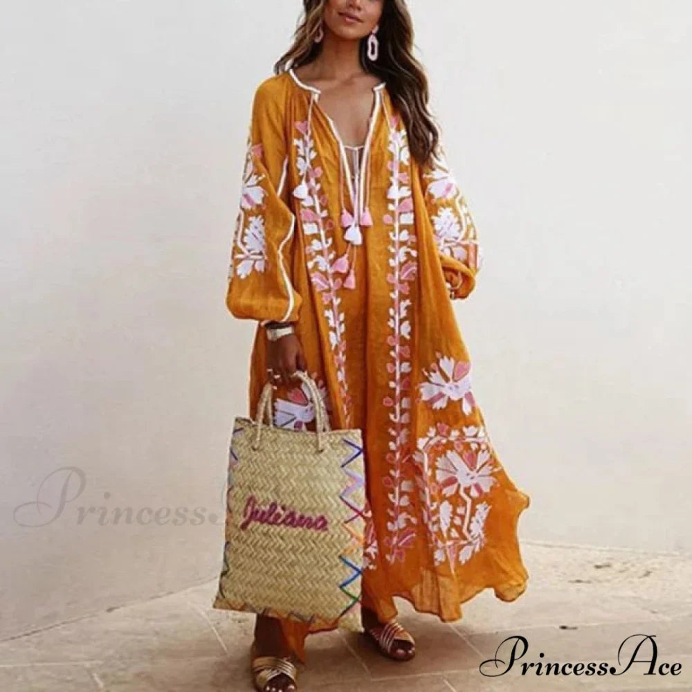 Autumn Vintage Long Lantern Sleeve Ladies Dresses