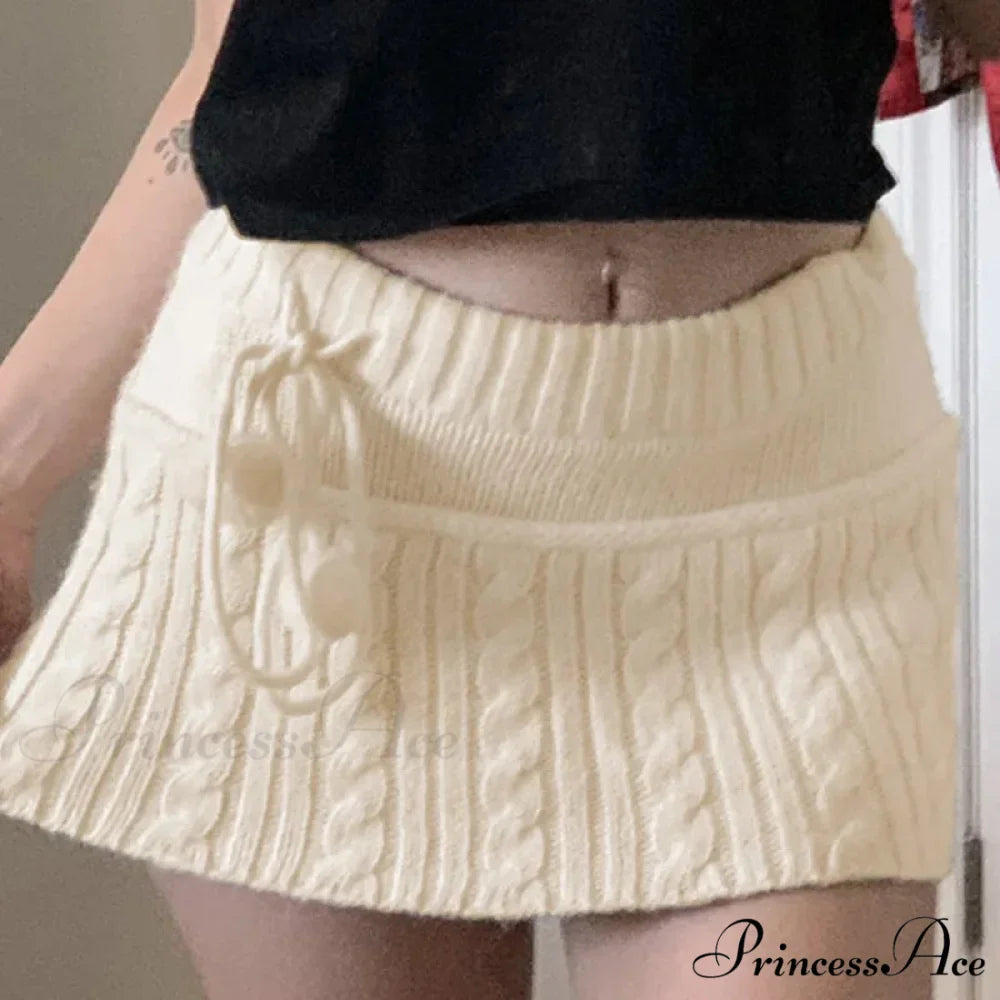 Autumn Winter Fashion Twist Wool Woven Age-Reducing Commuter Decorated Skirt