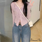 Autumn Y2k Knit V Lapel Long Sleeve Vintage Korean Cardigan