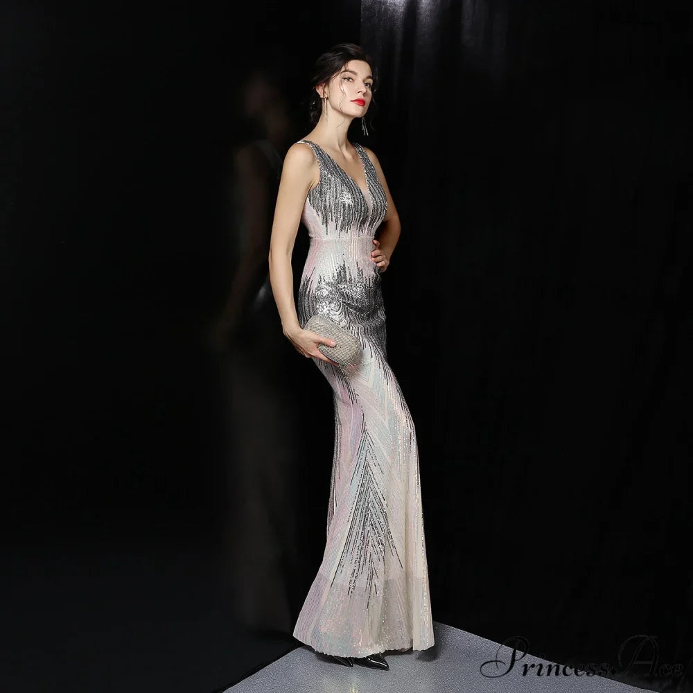 Ava Colorful Stylish Sequin Formal Dress