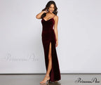 Ava Ruched Stylish Velvet Mermaid Dress