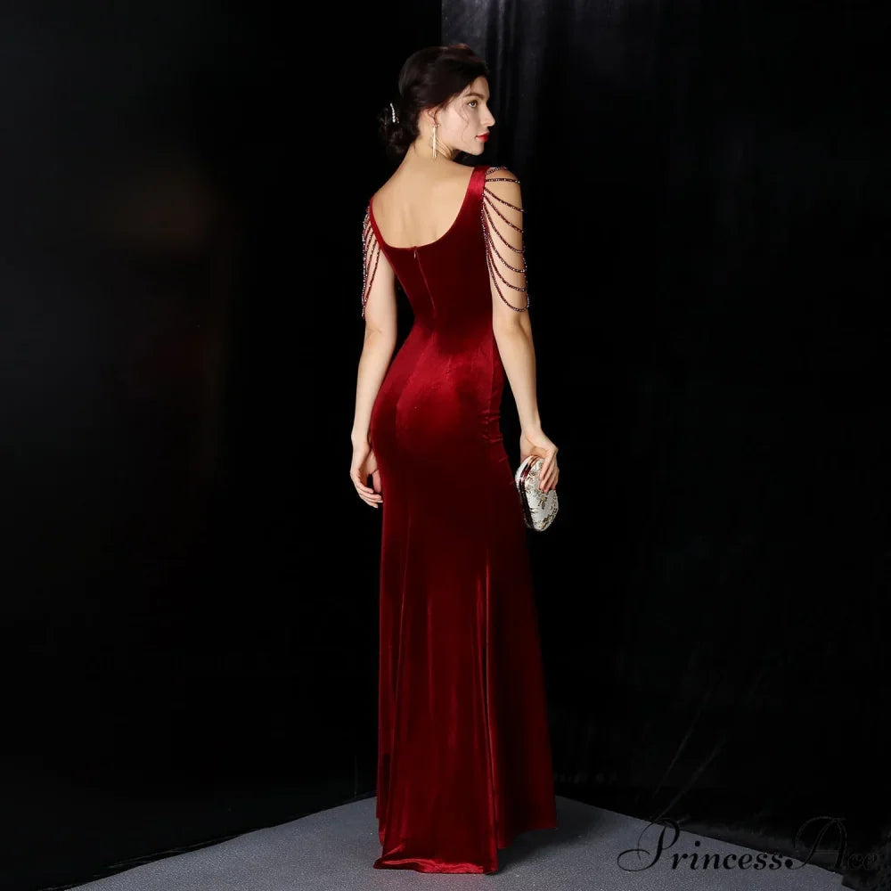 Avery Good Quality Charming Velvet Formal Dress