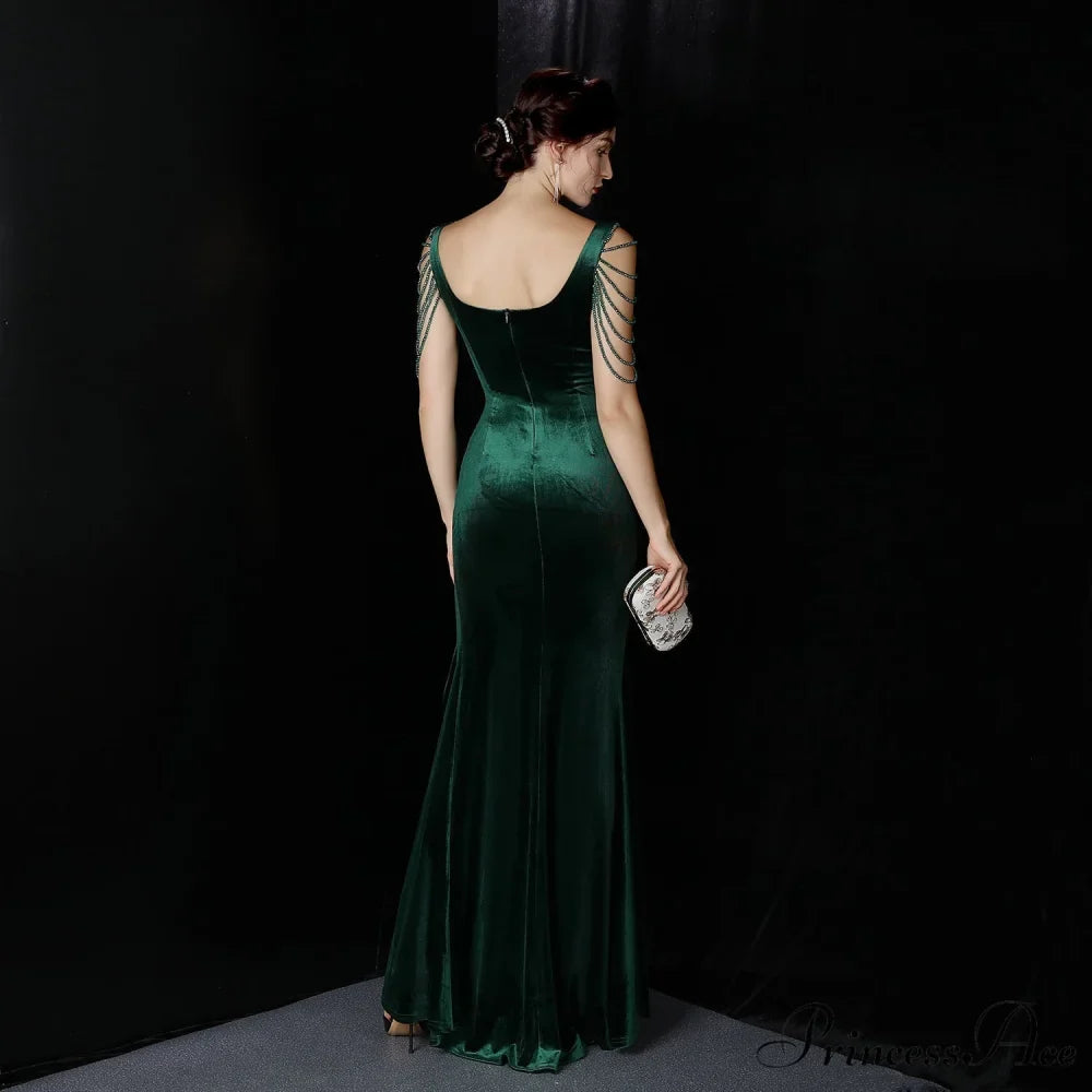Avery Good Quality Charming Velvet Formal Dress
