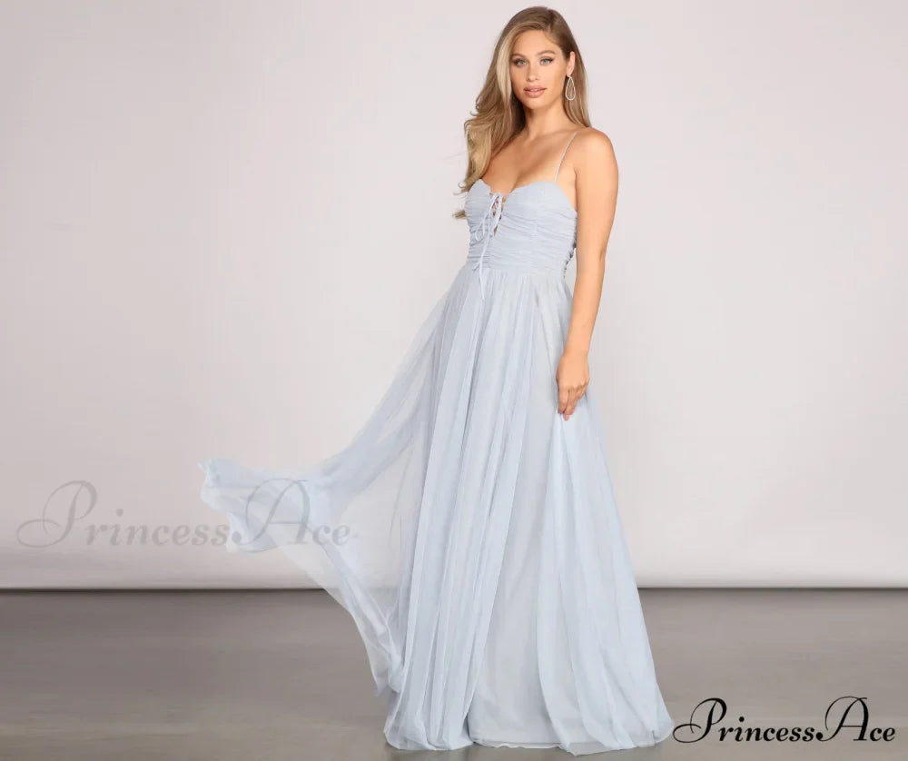 Aviva Formal A-Line Charming High Slit Dress