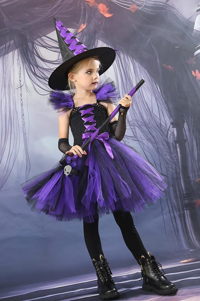 Witch Tulle Dress Kid Halloween Costume