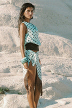 Polka Dot One Shoulder Two Pieces Set