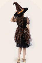 Orange Witch Dress Kid Halloween Costume