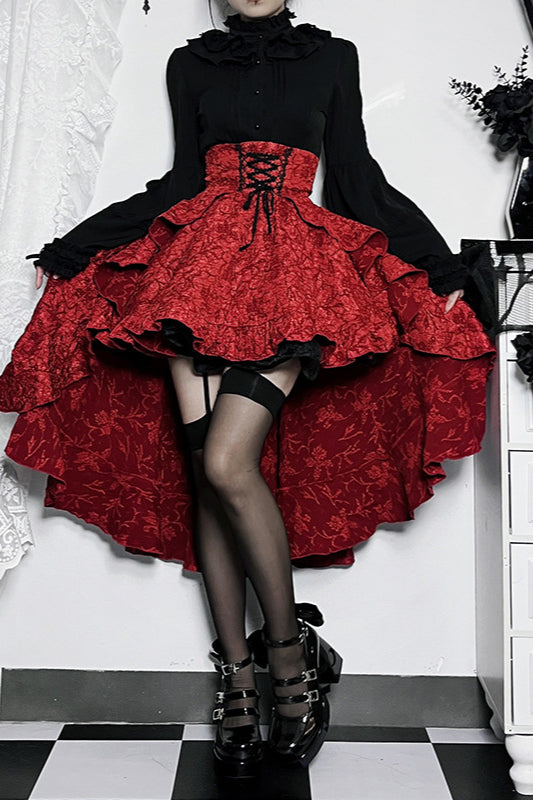 Lace-Up High Waist Mermaid Skirt