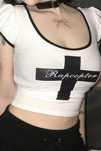 Puff Sleeve Cropped T-Shirt