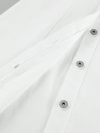 Cotton Belted White Utility Blouse