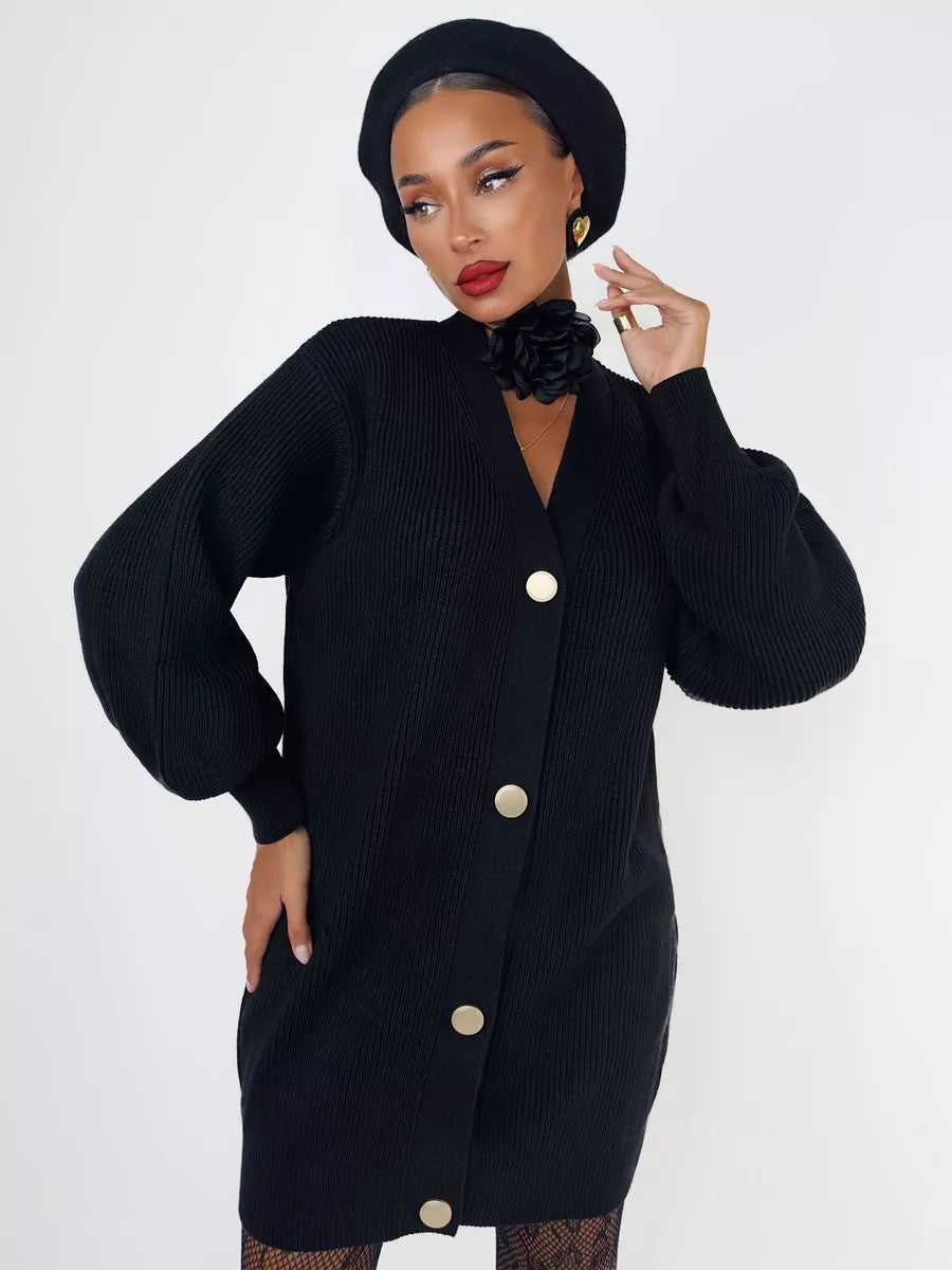 Solid Loose Knit Cardigan