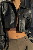 Sexy Cropped Biker Coat
